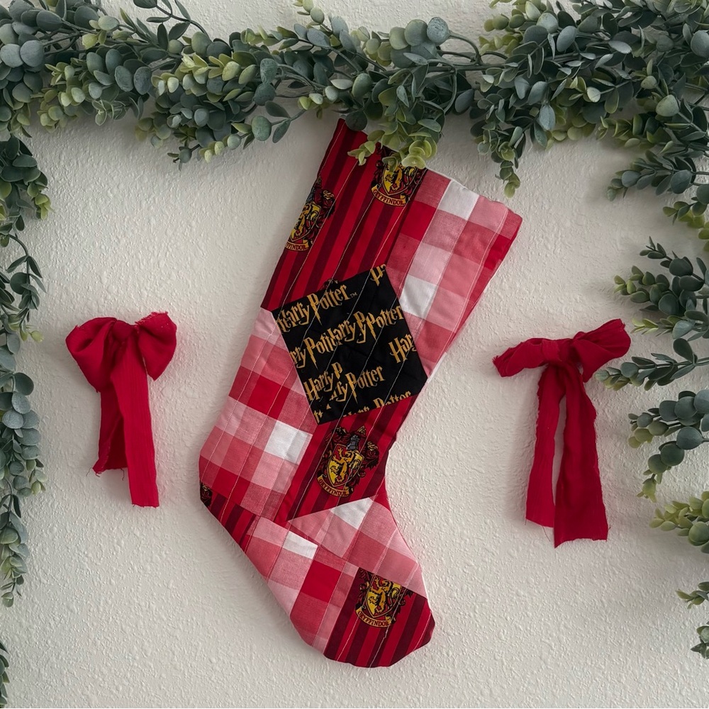 Harry Potter Gryffindor Red and Black Plaid Holiday Stocking